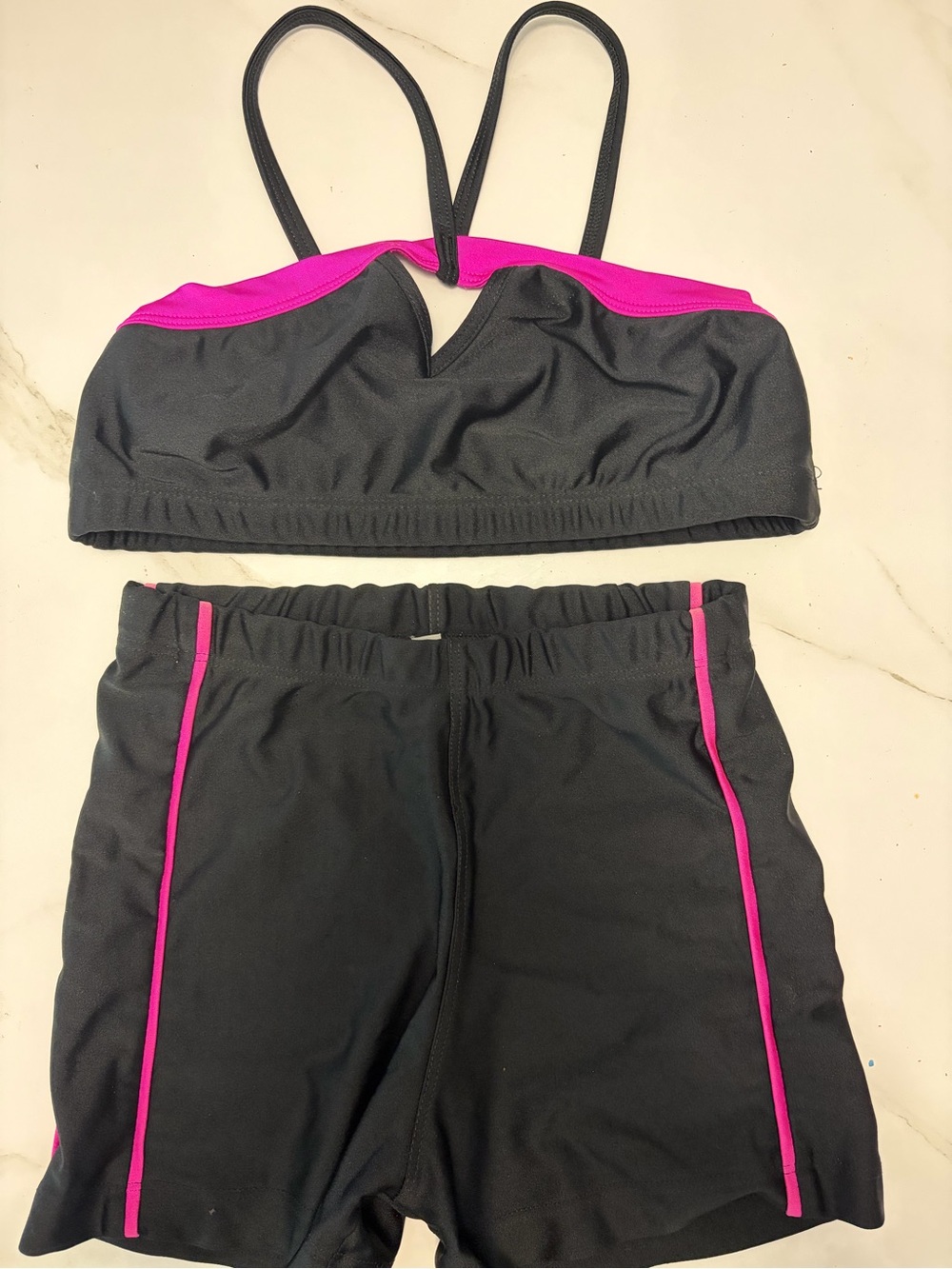 Girls' Black and Pink Bottoms - Athletic Two-Piece